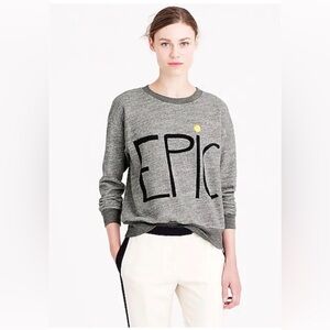 J Crew Hugo Guinness™ for J.Crew 100% Cotton Crewneck Gray 'Epic' Size XS